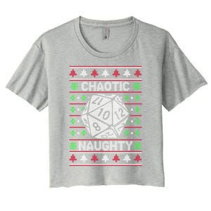 Santa Chaotic Naughty Christmas D20 Ugly Tabletop Gift Women's Crop Top Tee