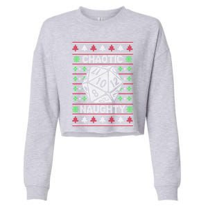 Santa Chaotic Naughty Christmas D20 Ugly Tabletop Gift Cropped Pullover Crew