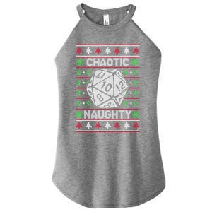 Santa Chaotic Naughty Christmas D20 Ugly Tabletop Gift Women's Perfect Tri Rocker Tank