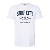 Surf City Nj Vintage Crossed Oars Boat Anchor Softstyle CVC T-Shirt