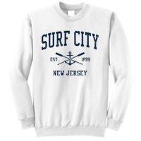 Surf City Nj Vintage Crossed Oars Boat Anchor Sweatshirt