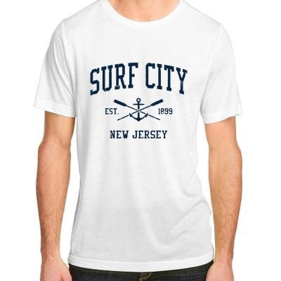 Surf City Nj Vintage Crossed Oars Boat Anchor Adult ChromaSoft Performance T-Shirt