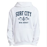 Surf City Nj Vintage Crossed Oars Boat Anchor Urban Pullover Hoodie