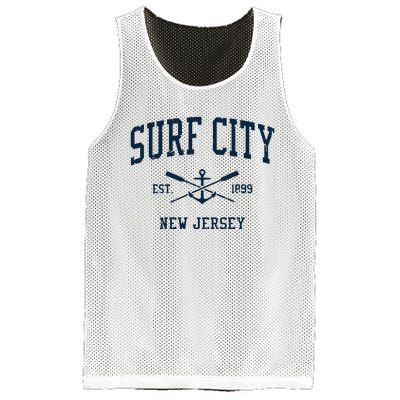 Surf City Nj Vintage Crossed Oars Boat Anchor Mesh Reversible Basketball Jersey Tank