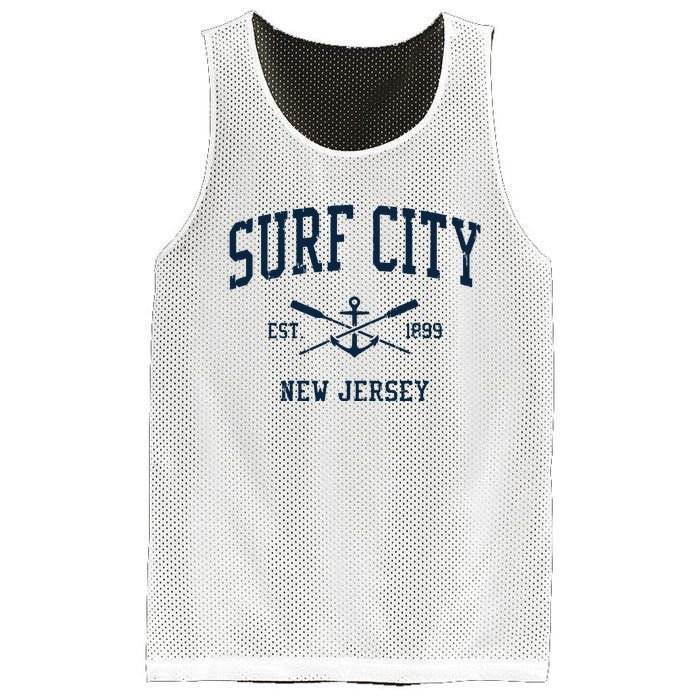 Surf City Nj Vintage Crossed Oars Boat Anchor Mesh Reversible Basketball Jersey Tank