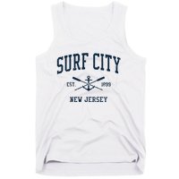 Surf City Nj Vintage Crossed Oars Boat Anchor Tank Top