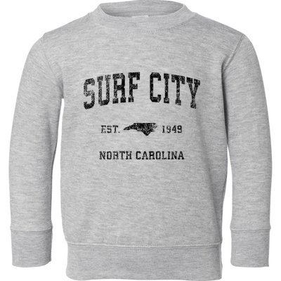 Surf City North Carolina Nc Vintage Sports Design Toddler Sweatshirt