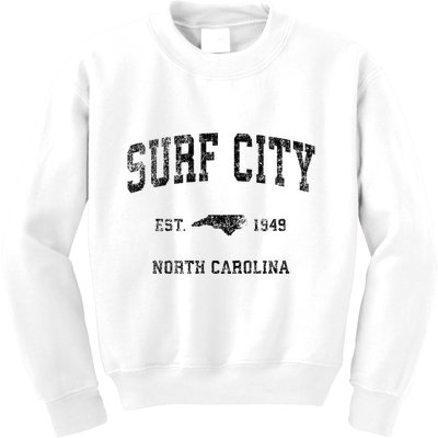 Surf City North Carolina Nc Vintage Sports Design Kids Sweatshirt