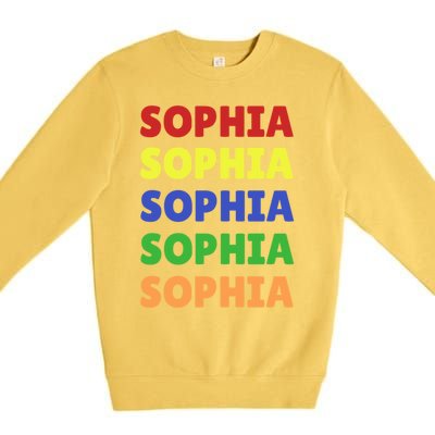 Sophia Colorful Name Stack Pride In Your Name Gift Premium Crewneck Sweatshirt