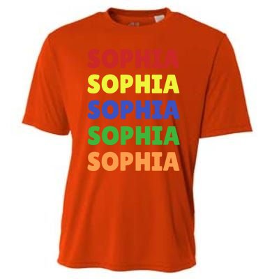 Sophia Colorful Name Stack Pride In Your Name Gift Cooling Performance Crew T-Shirt