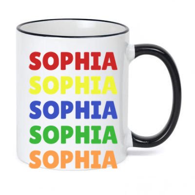 Sophia Colorful Name Stack Pride In Your Name Gift 11oz Black Color Changing Mug