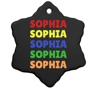 Sophia Colorful Name Stack Pride In Your Name Gift Ceramic Star Ornament