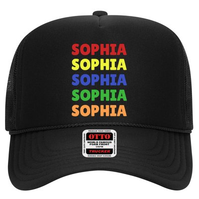 Sophia Colorful Name Stack Pride In Your Name Gift Trucker Hat