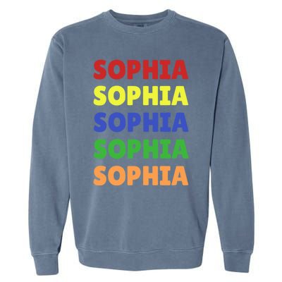 Sophia Colorful Name Stack Pride In Your Name Gift Garment-Dyed Sweatshirt