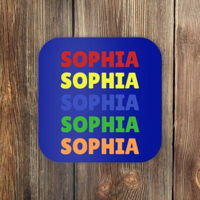 Sophia Colorful Name Stack Pride In Your Name Gift Coaster