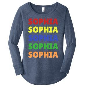 Sophia Colorful Name Stack Pride In Your Name Gift Women's Perfect Tri Tunic Long Sleeve Shirt