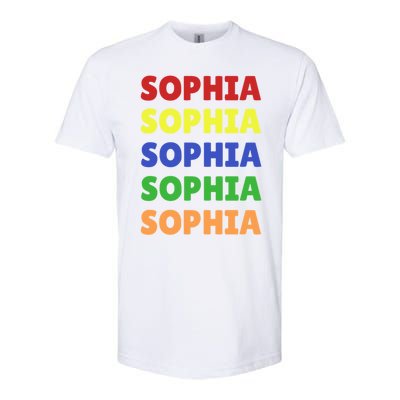 Sophia Colorful Name Stack Pride In Your Name Gift Softstyle CVC T-Shirt