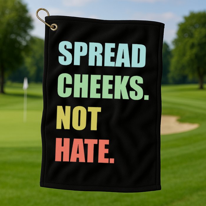 Spread Cheeks. Not Hate. Golf Towel