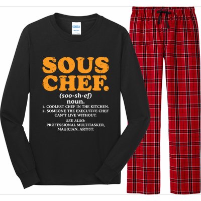 Sous Chef Noun Definition Funny Cooking Term Men Women Cook Long Sleeve Pajama Set