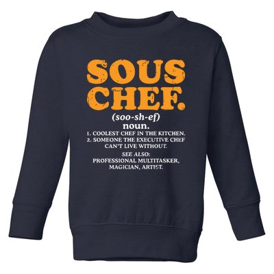 Sous Chef Noun Definition Funny Cooking Term Men Women Cook Toddler Sweatshirt