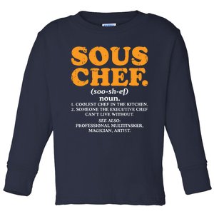 Sous Chef Noun Definition Funny Cooking Term Men Women Cook Toddler Long Sleeve Shirt