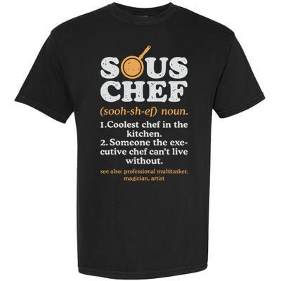 Sous Chef Noun Definition Funny Cooking Term Men Women Cook Garment-Dyed Heavyweight T-Shirt