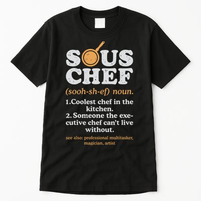 Sous Chef Noun Definition Funny Cooking Term Men Women Cook Tall T-Shirt