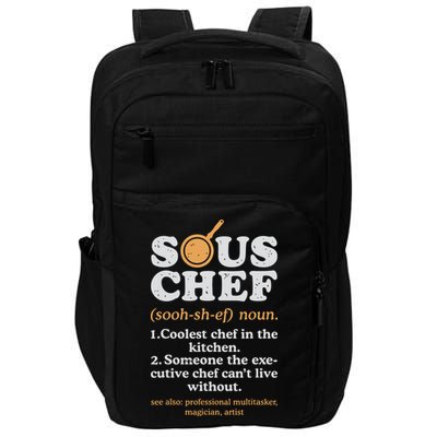 Sous Chef Noun Definition Funny Cooking Term Men Women Cook Impact Tech Backpack
