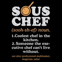Sous Chef Noun Definition Funny Cooking Term Men Women Cook Impact Tech Backpack
