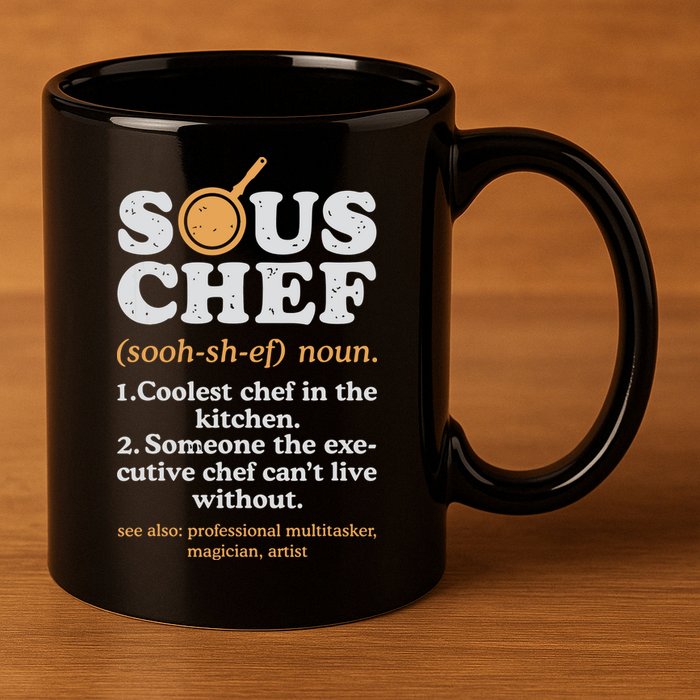 Sous Chef Noun Definition Funny Cooking Term Men Women Cook 11oz C Handle Ceramic Mug