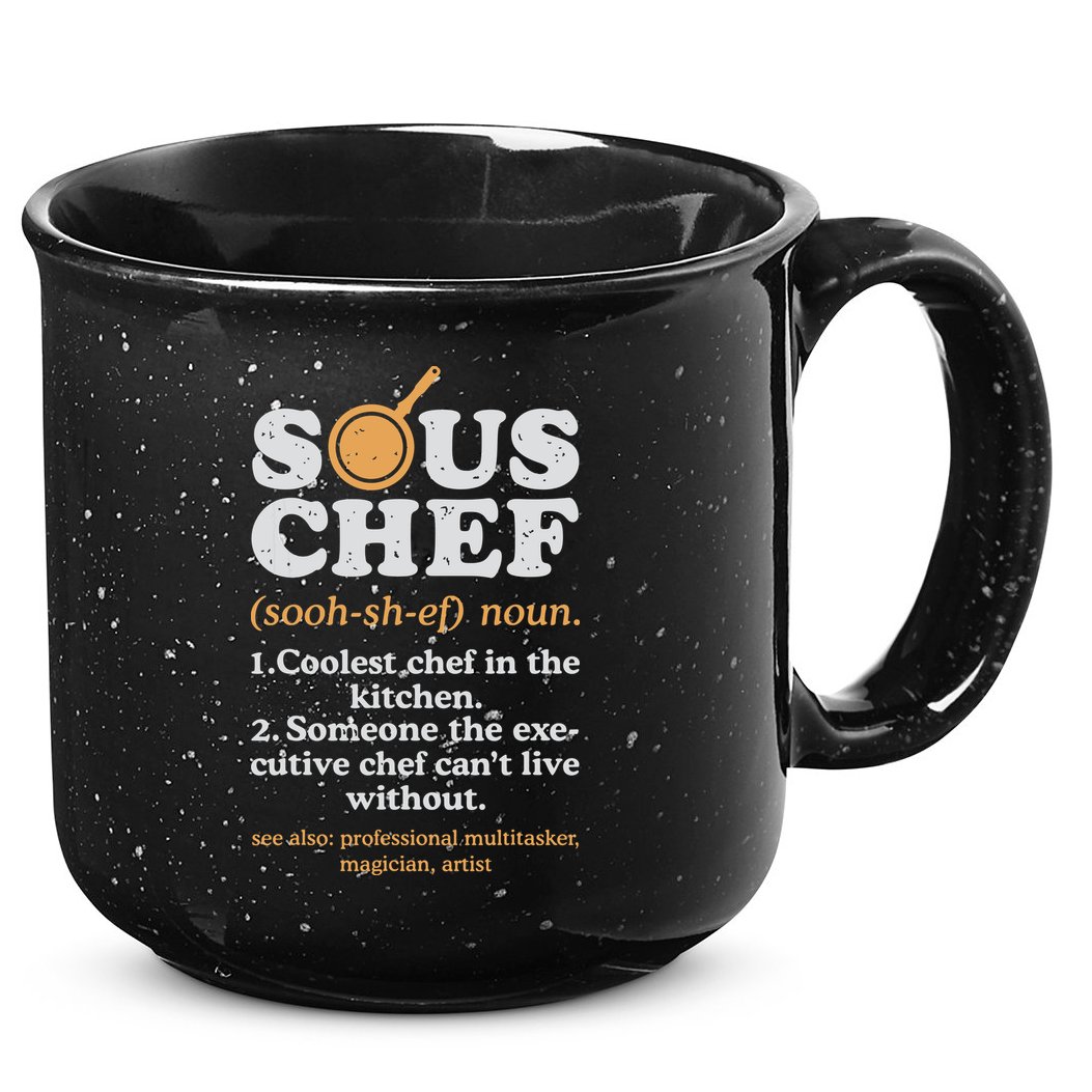 Sous Chef Noun Definition Funny Cooking Term Men Women Cook 15oz Campfire Ceramic Mug