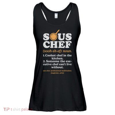 Sous Chef Noun Definition Funny Cooking Term Men Women Cook Ladies Essential Flowy Tank