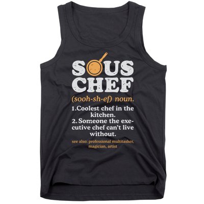 Sous Chef Noun Definition Funny Cooking Term Men Women Cook Tank Top