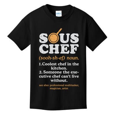 Sous Chef Noun Definition Funny Cooking Term Men Women Cook Kids T-Shirt