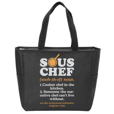 Sous Chef Noun Definition Funny Cooking Term Men Women Cook Zip Tote Bag