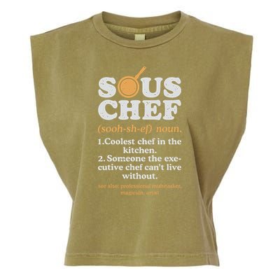 Sous Chef Noun Definition Funny Cooking Term Men Women Cook Garment-Dyed Women's Muscle Tee