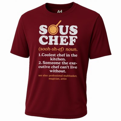 Sous Chef Noun Definition Funny Cooking Term Men Women Cook Performance Shirt