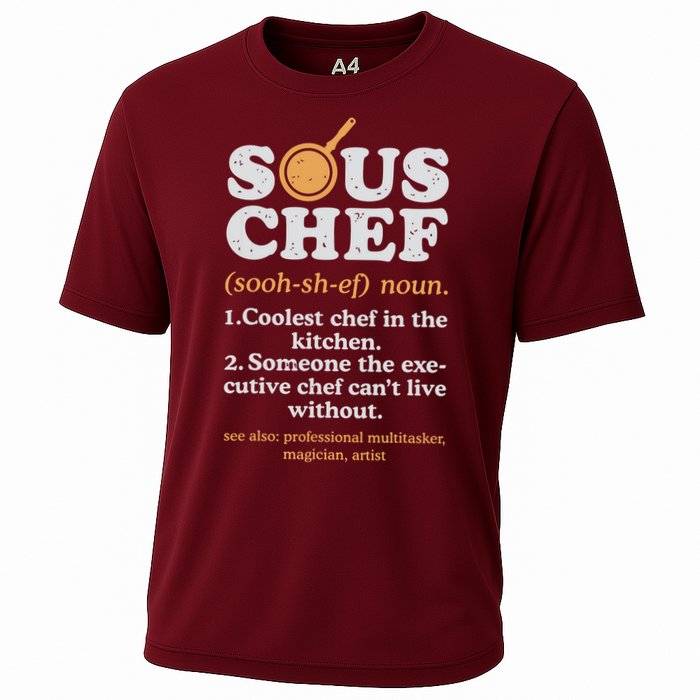 Sous Chef Noun Definition Funny Cooking Term Men Women Cook Cooling Performance Crew T-Shirt