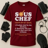Sous Chef Noun Definition Funny Cooking Term Men Women Cook Cooling Performance Crew T-Shirt