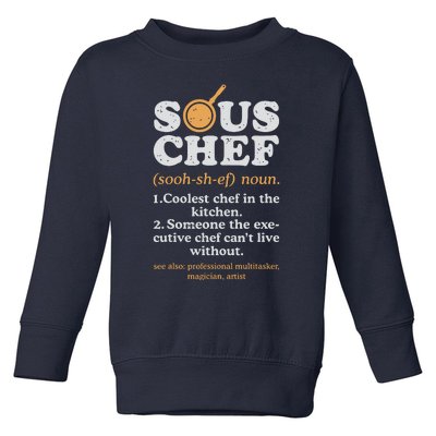 Sous Chef Noun Definition Funny Cooking Term Men Women Cook Toddler Sweatshirt