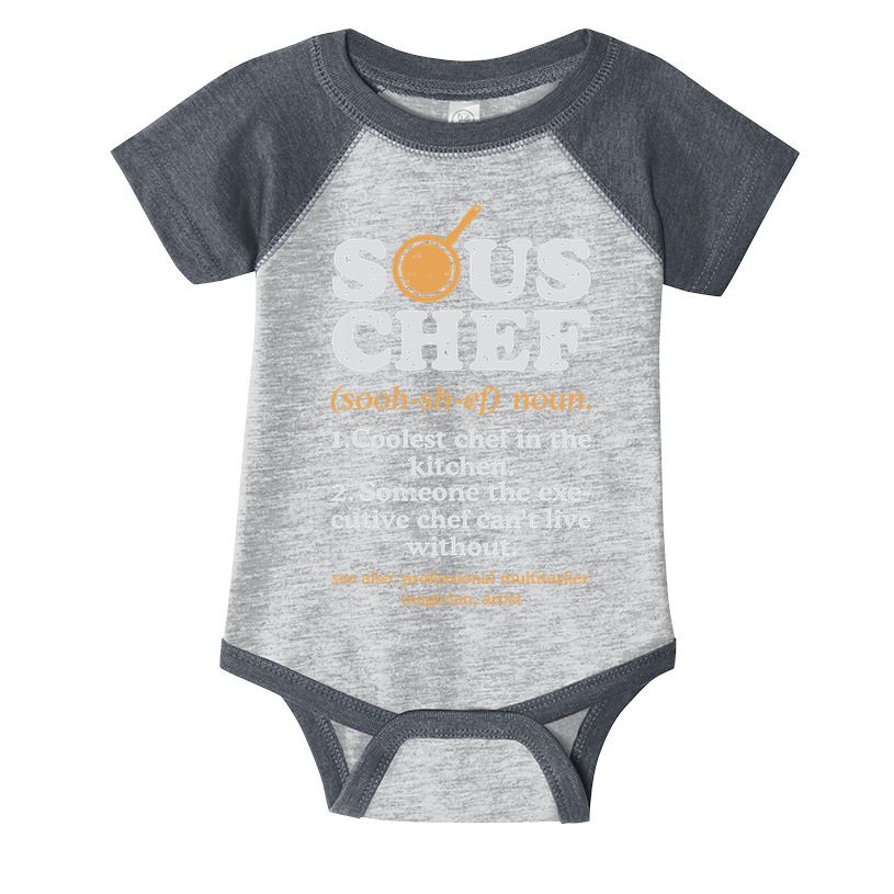 Sous Chef Noun Definition Funny Cooking Term Men Women Cook Infant Baby Jersey Bodysuit