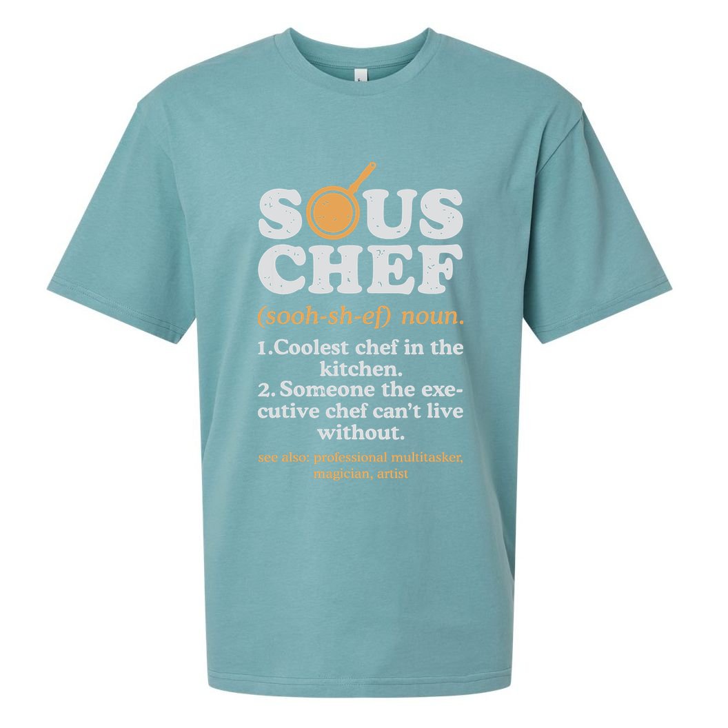 Sous Chef Noun Definition Funny Cooking Term Men Women Cook Sueded Cloud Jersey T-Shirt
