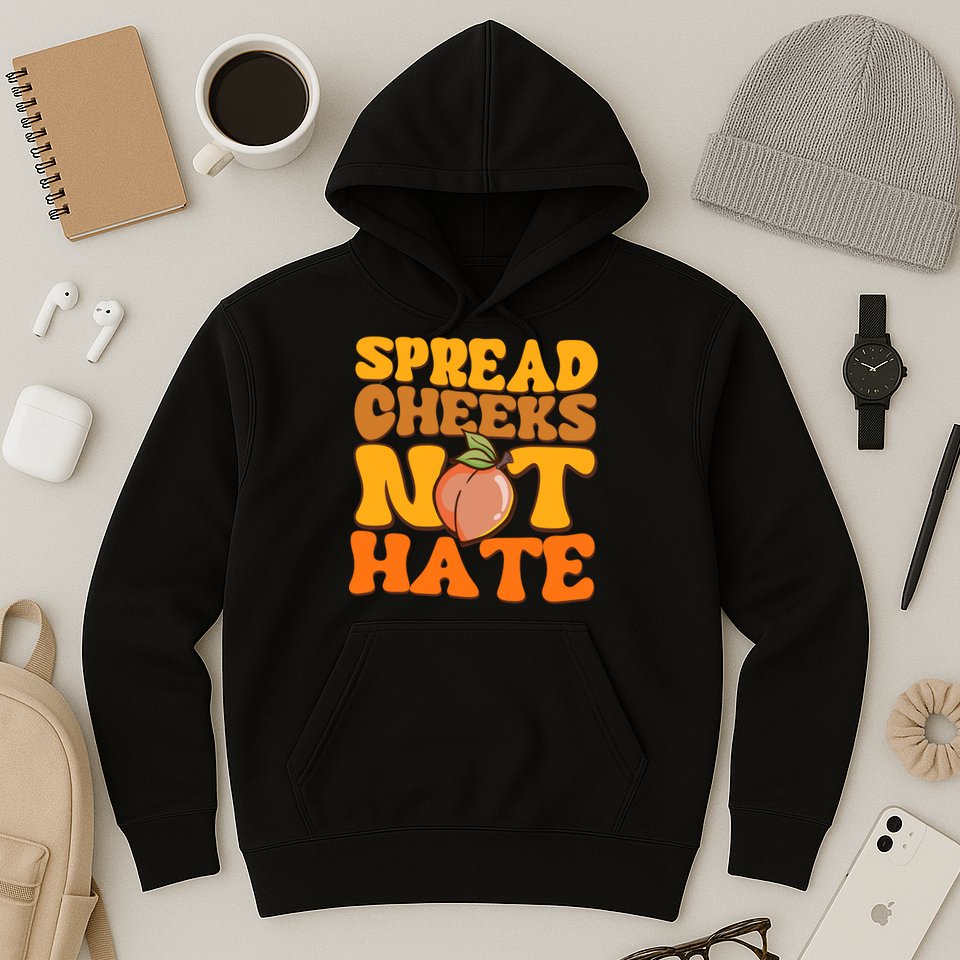 Spread Cheeks Not Hate Fitness Workout Funny Gym Hoodie