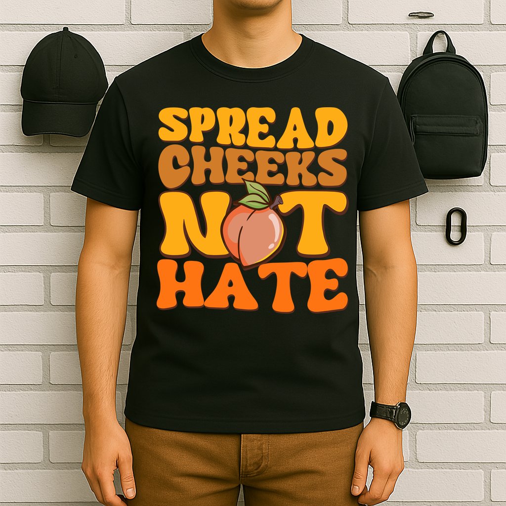 Spread Cheeks Not Hate Fitness Workout Funny Gym T-Shirt