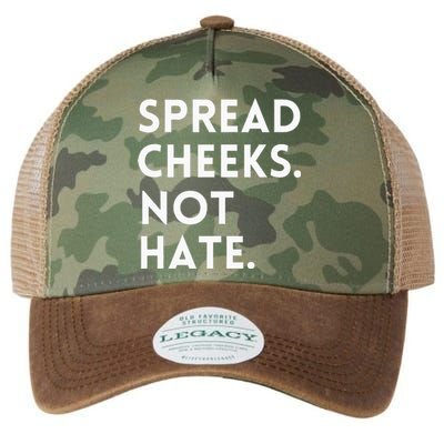 Spread Cheeks Not Hate Gym Men Funny Graphic Fitness Legacy Tie Dye Trucker Hat