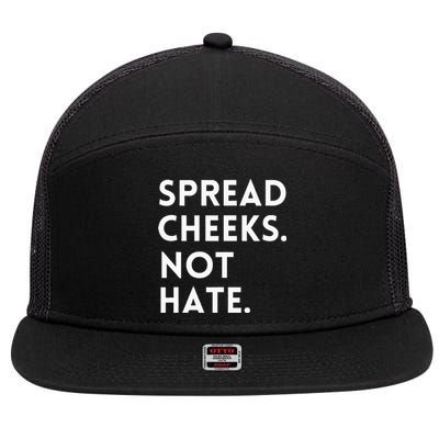 Spread Cheeks Not Hate Gym Men Funny Graphic Fitness 7 Panel Mesh Trucker Snapback Hat