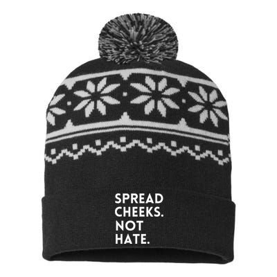 Spread Cheeks Not Hate Gym Men Funny Graphic Fitness USA-Made Snowflake Beanie