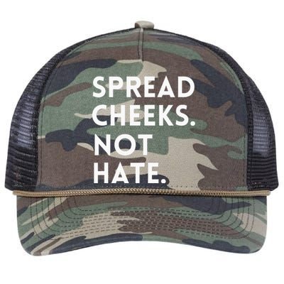 Spread Cheeks Not Hate Gym Men Funny Graphic Fitness Retro Rope Trucker Hat Cap