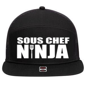 Sous Chef Ninja Funny Culinary Cook Gift 7 Panel Mesh Trucker Snapback Hat