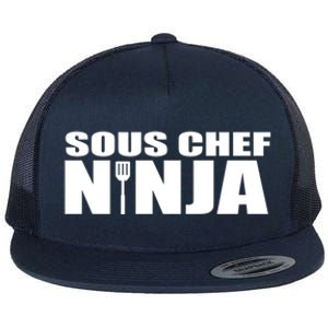 Sous Chef Ninja Funny Culinary Cook Gift Flat Bill Trucker Hat